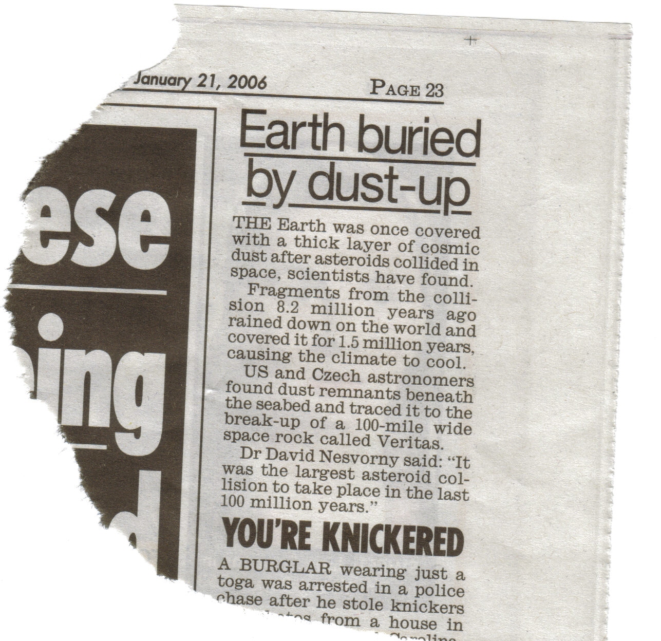 Daily Mirror report 21/01/2006